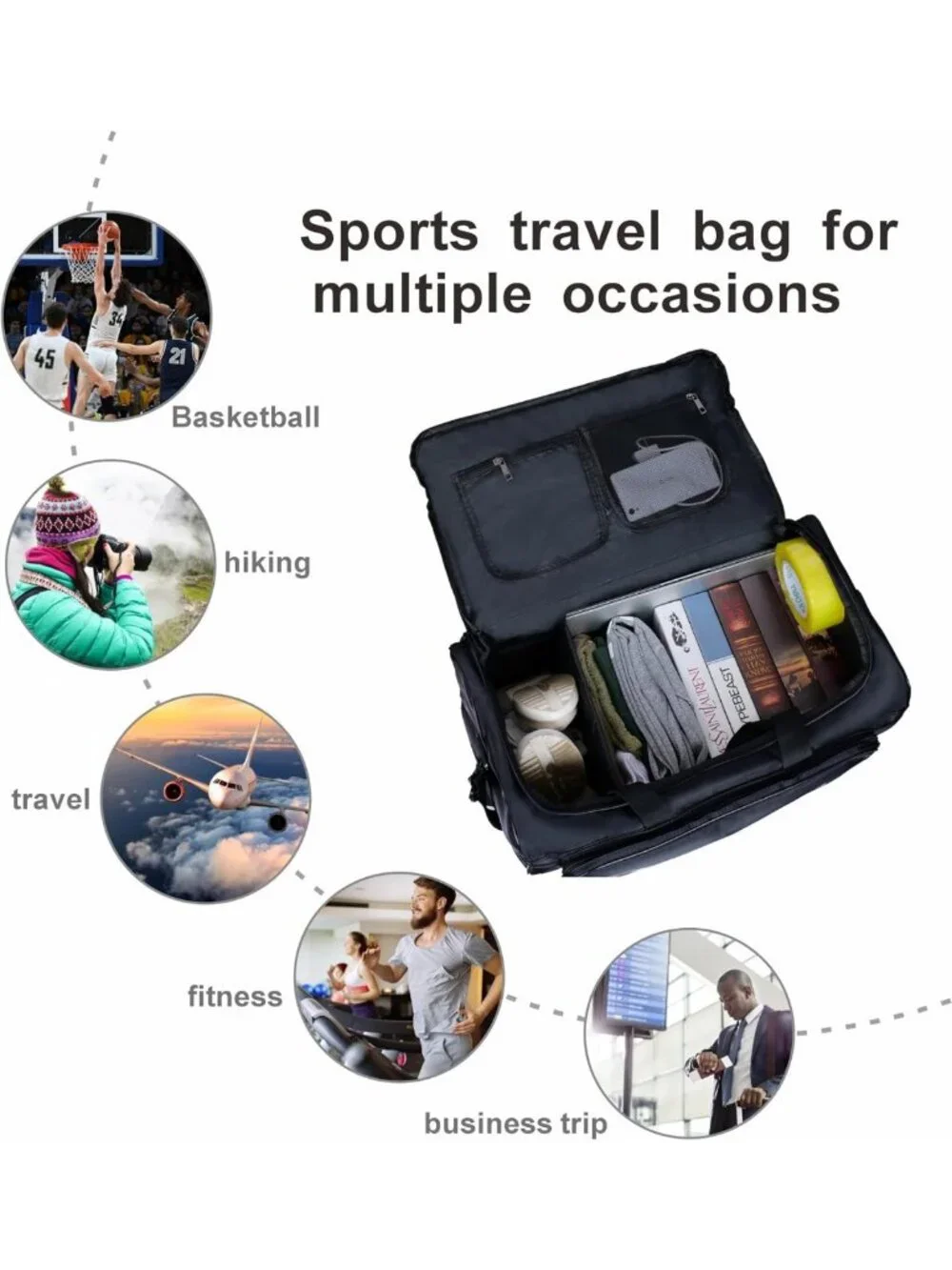 Waterproof Travel Shoe Bags with Adjustable Dividers - Fits 4 Pairs, Heavy Duty